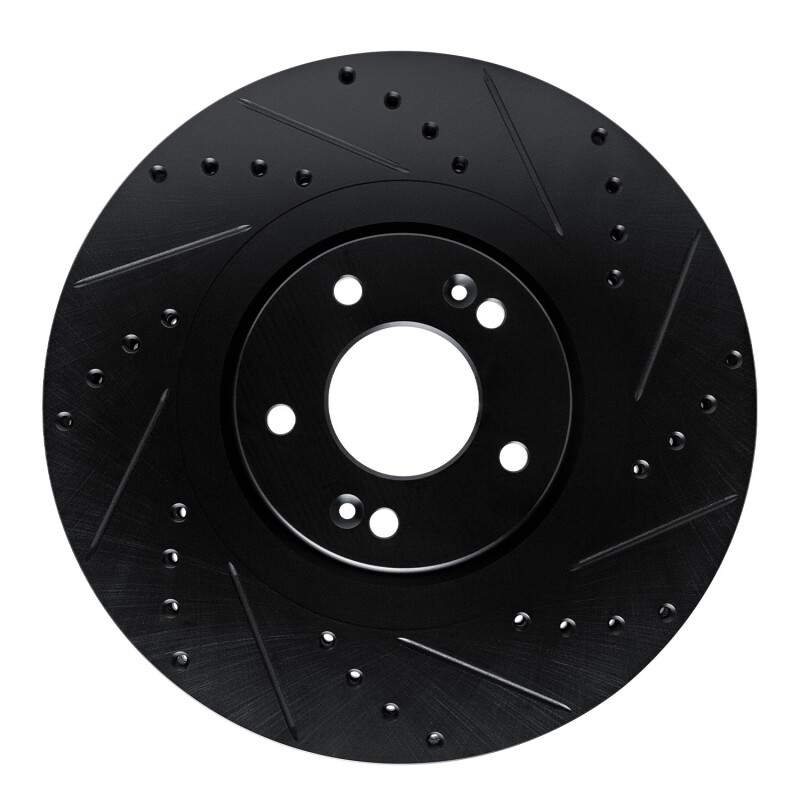 Hyundai Palisade Brake Rotor (1) - Front Right - R1 Concepts - Drilled & Slotted - Black - `20-`25